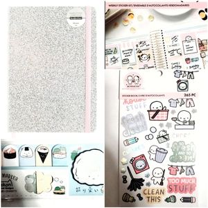 Silver Glitter Journal Planner Bundle